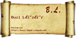 Buzi Lázár névjegykártya